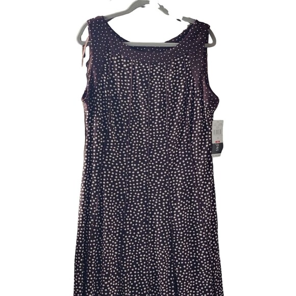 Perceptions New York Brown Ivory Polka Dot Sleeveless Shift Dress‎ Size 18 NWT - Picture 1 of 9